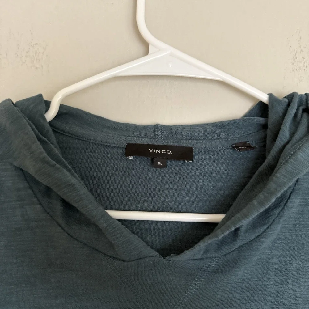 Vince Men's 100% Cotton Pullover Hoodie Sweatshirt Navy Blue • XL
